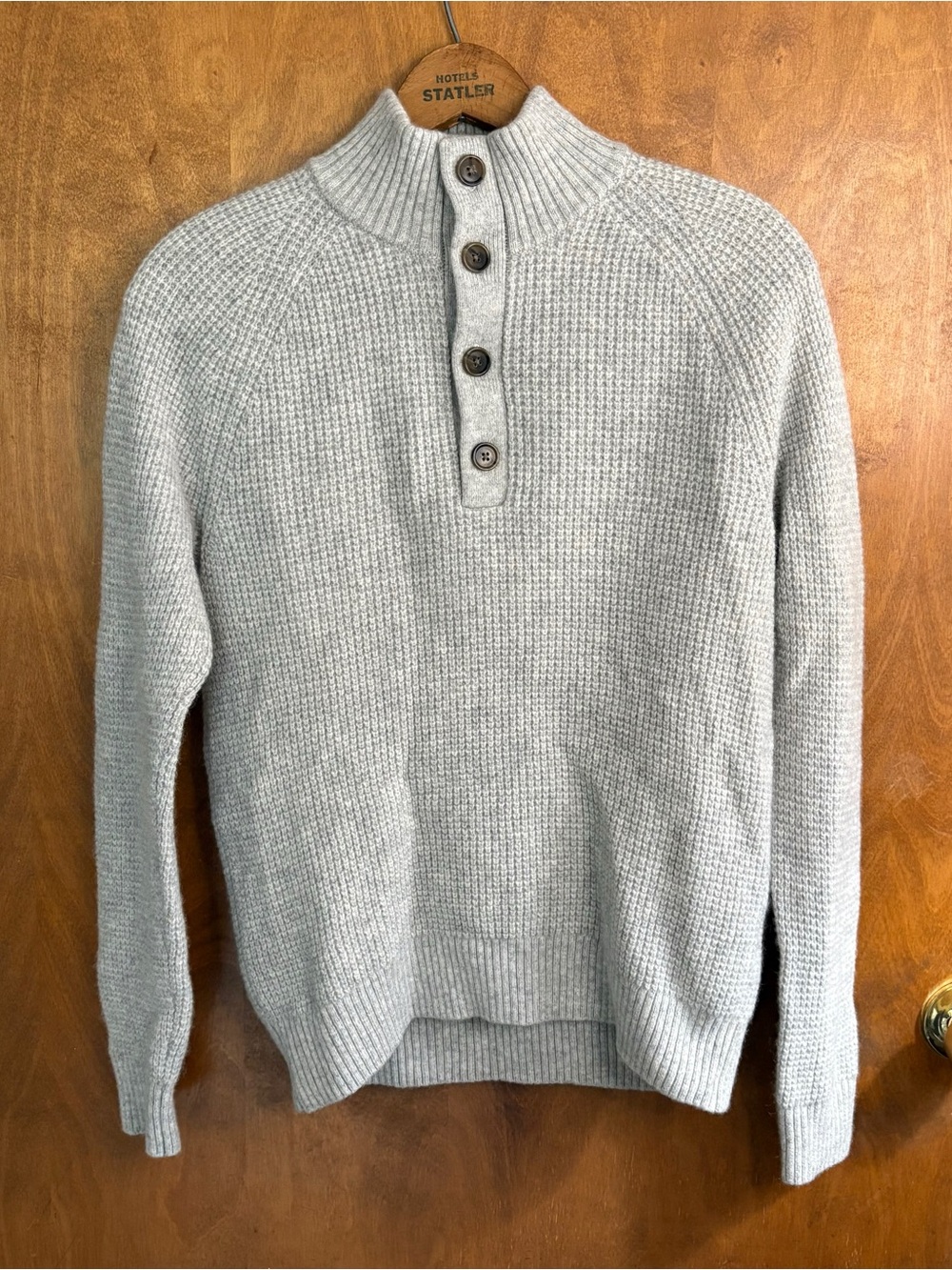 Banana Republic Italian Wool Button Up Funnel Neck Sweater Fisherman Grandpa